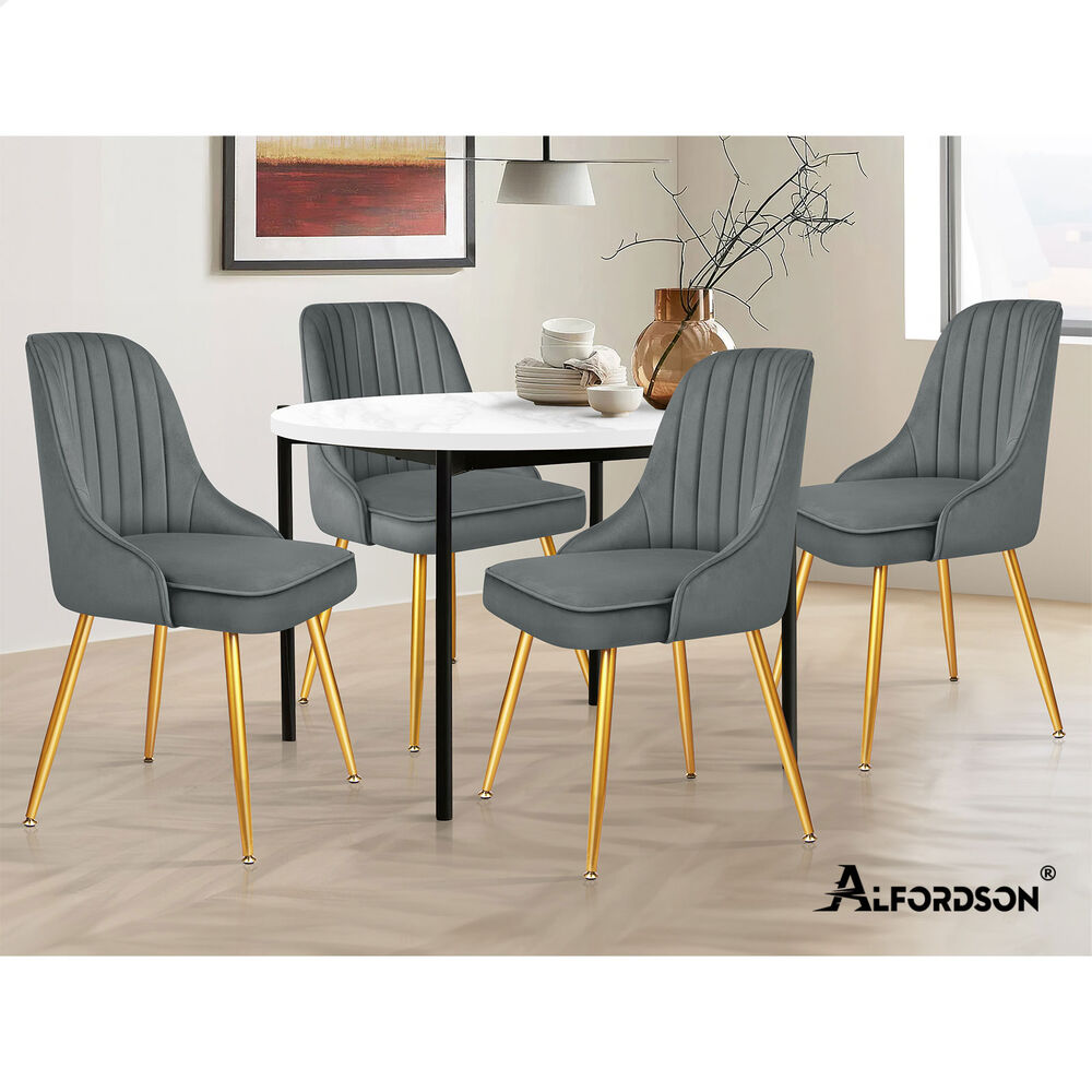 ALFORDSON Dining Chairs Kitchen Accent Lounge Padded Tufted Seat Velvet x2/x4 - Picture 23 of 121