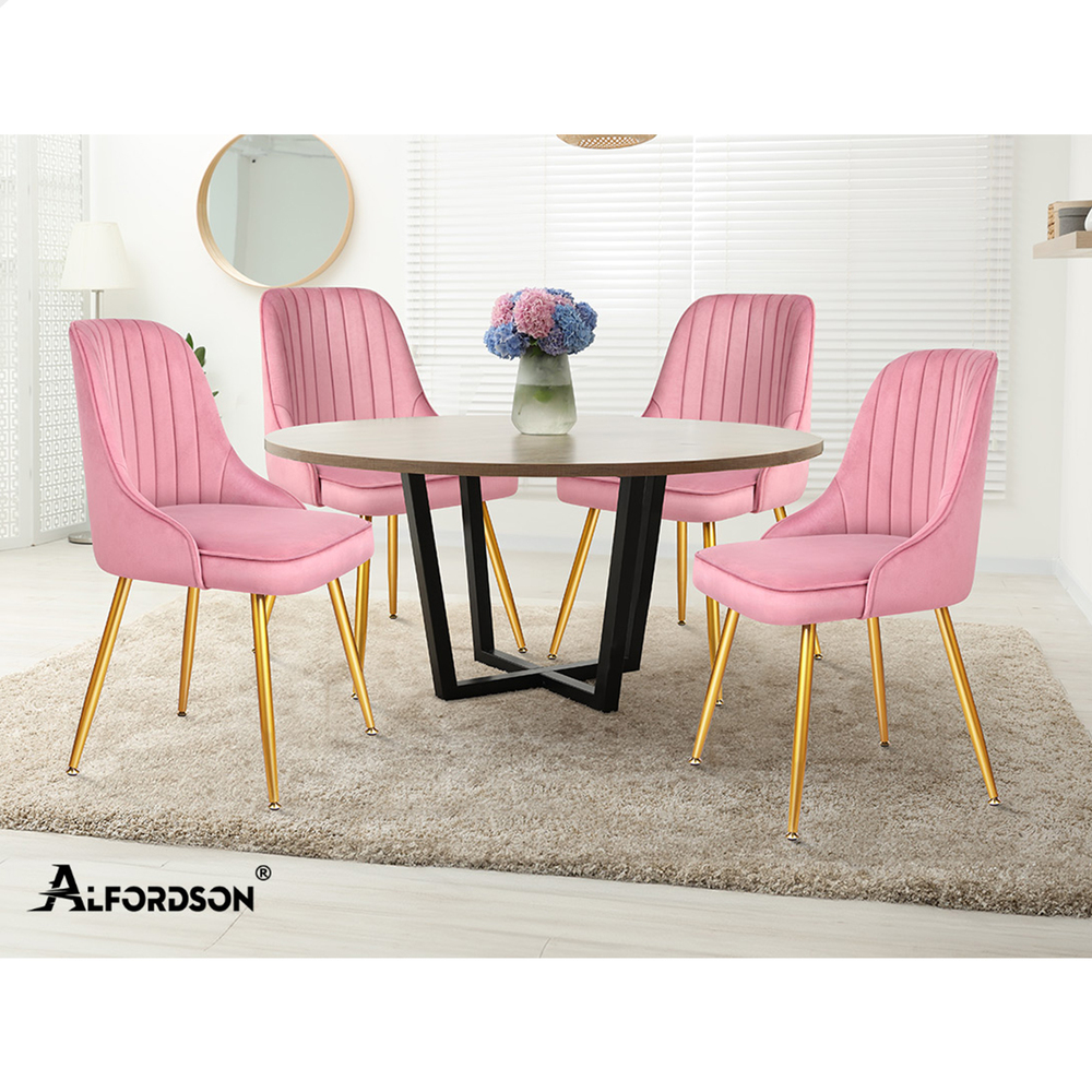 ALFORDSON Dining Chairs Kitchen Accent Lounge Padded Tufted Seat Velvet x2/x4 - Picture 93 of 121