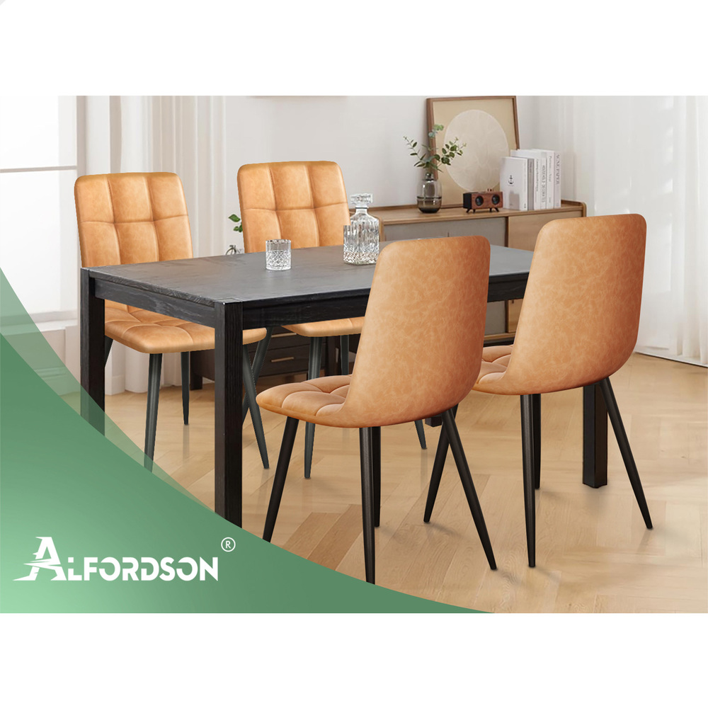 ALFORDSON Dining Chairs Kitchen Swivel PU Leather Sherpa Velvet Wooden x1/x2/x4 - Picture 348 of 592