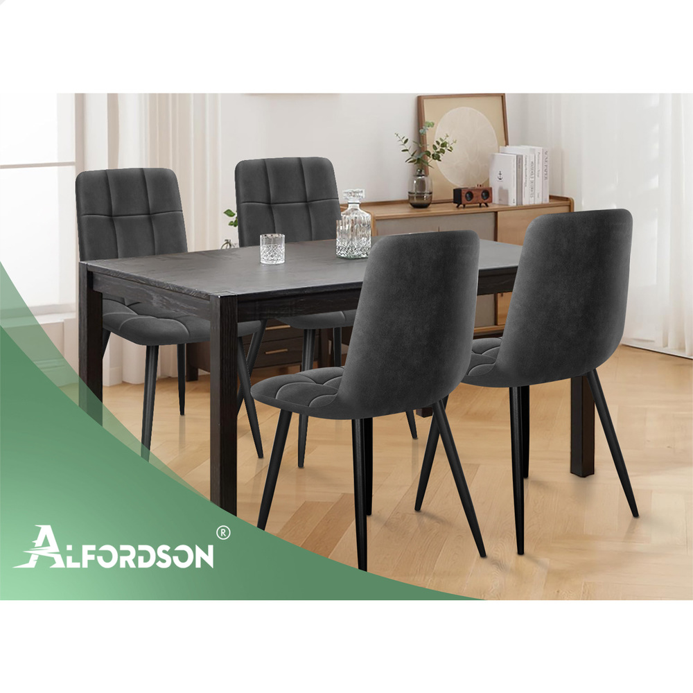 ALFORDSON Dining Chairs Kitchen Swivel PU Leather Sherpa Velvet Wooden x1/x2/x4 - Picture 358 of 592
