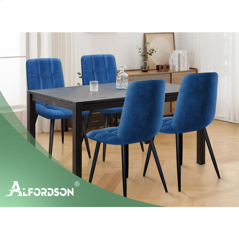 ALFORDSON Dining Chairs Kitchen Swivel PU Leather Sherpa Velvet Wooden x1/x2/x4 - Picture 368 of 592