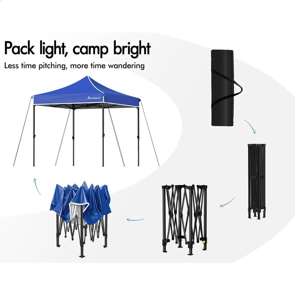 ALFORDSON Gazebo 3x3m Pop Up PE Mesh Marquee Outdoor Folding Tent Wedding Canopy - Picture 50 of 160