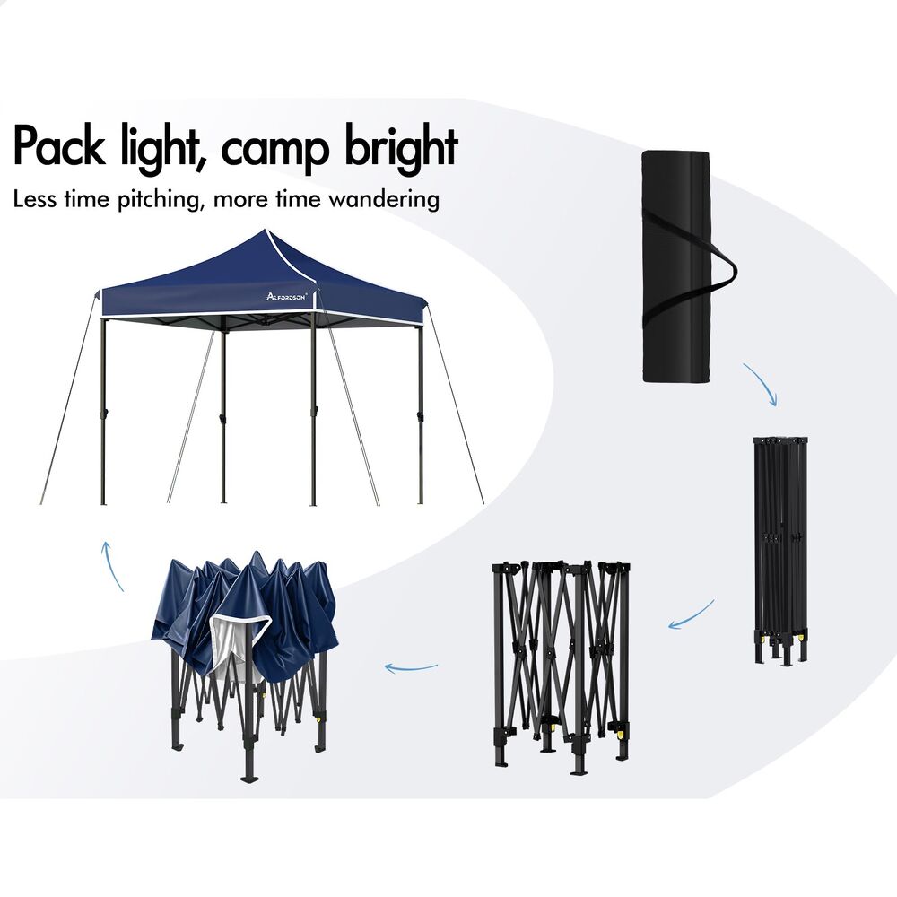 ALFORDSON Gazebo 3x3m Pop Up PE Mesh Marquee Outdoor Folding Tent Wedding Canopy - Picture 62 of 160