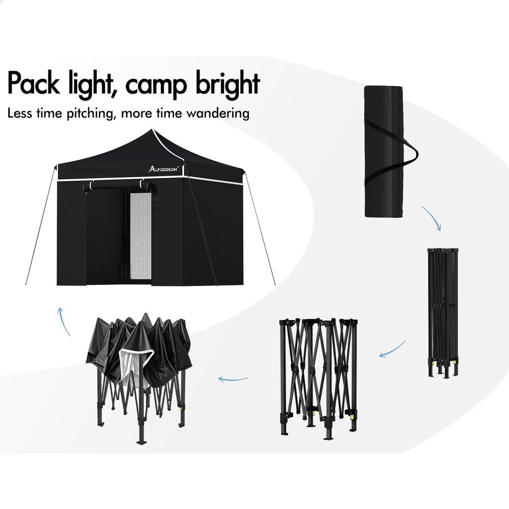 ALFORDSON Gazebo 3x3m Pop Up PE Mesh Marquee Outdoor Folding Tent Wedding Canopy - Picture 86 of 160