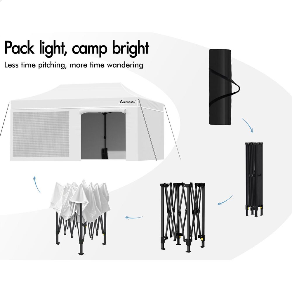 ALFORDSON Gazebo Pop Up Marquee Outdoor Folding Tent Canopy 3x3m 3x4.5m 3x6m - Picture 289 of 291