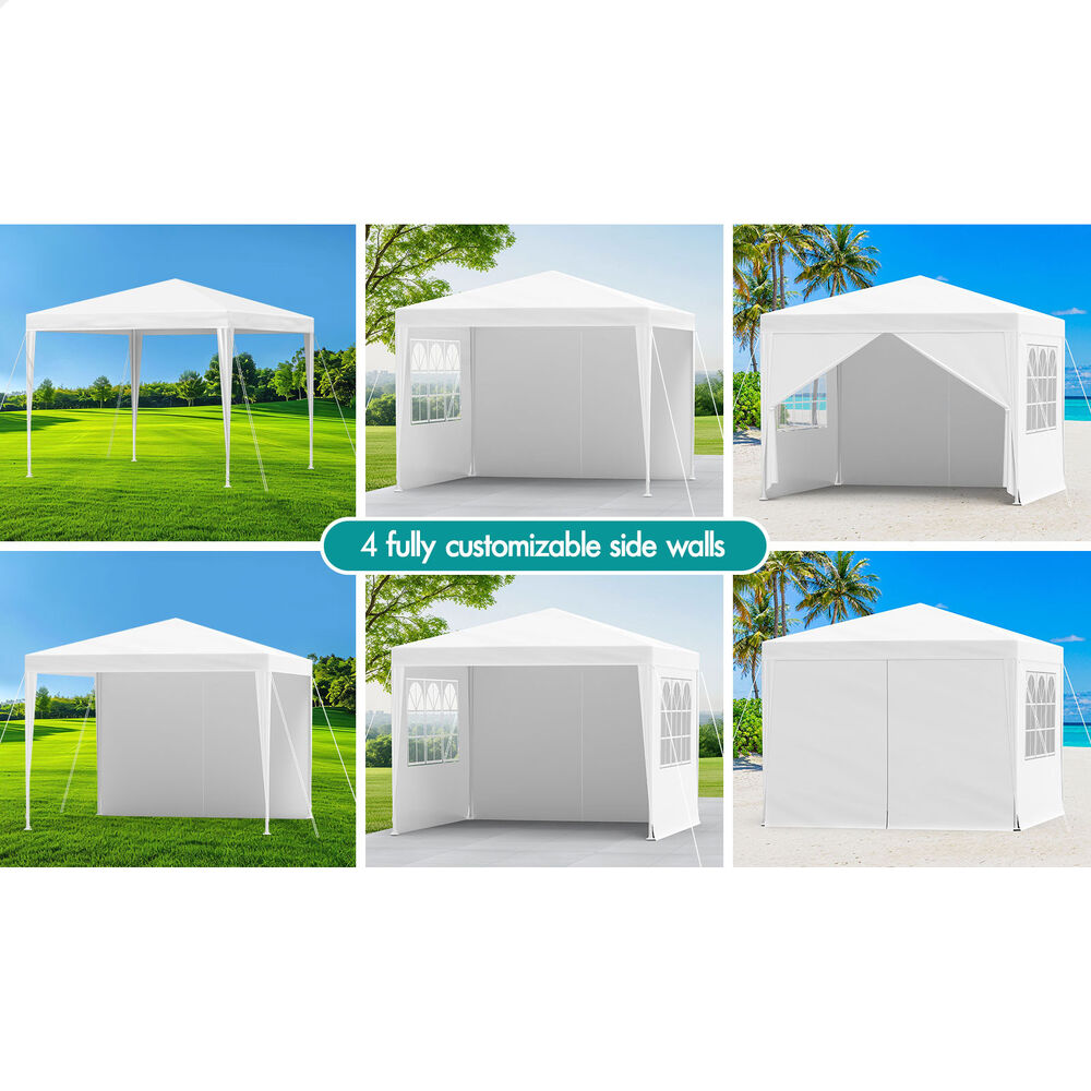 ALFORDSON Gazebo 3x3m Pop Up PE Mesh Marquee Outdoor Folding Tent Wedding Canopy - Picture 26 of 160