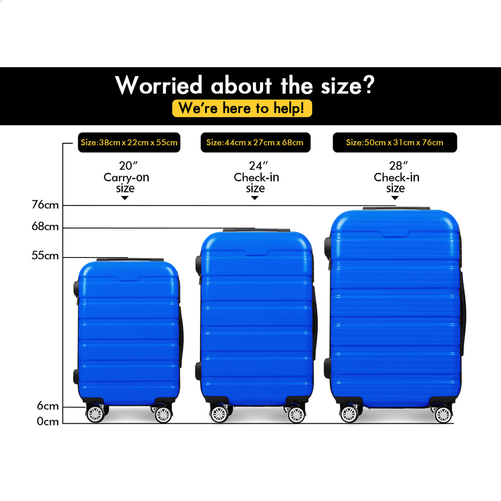 ALFORDSON Luggage 3PCS Set Suitcase Travel Trolley TSA Carry on Hard Case - Picture 25 of 27