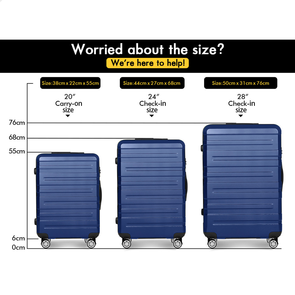 ALFORDSON Luggage 3PCS Set Suitcase Travel Trolley TSA Carry on Hard Case - Picture 168 of 254