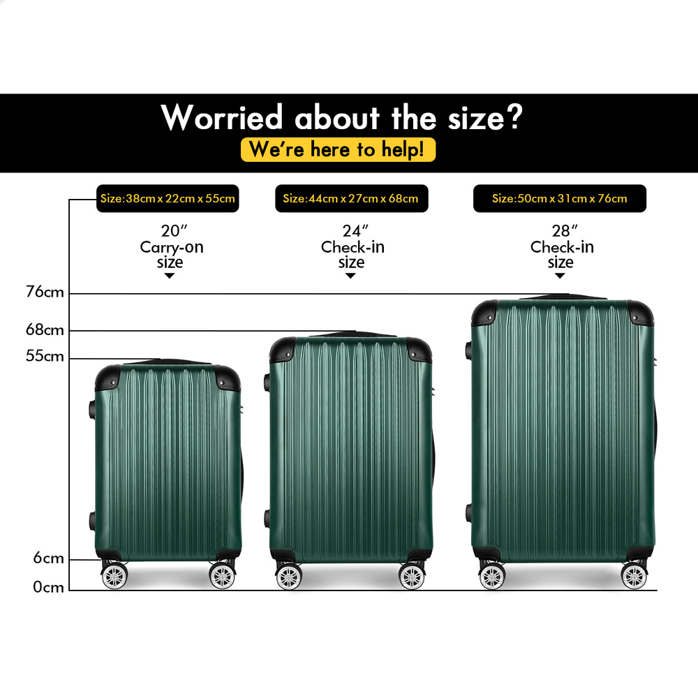 ALFORDSON Luggage 3PCS Set Suitcase Travel Trolley TSA Carry on Hard Case - Picture 108 of 254