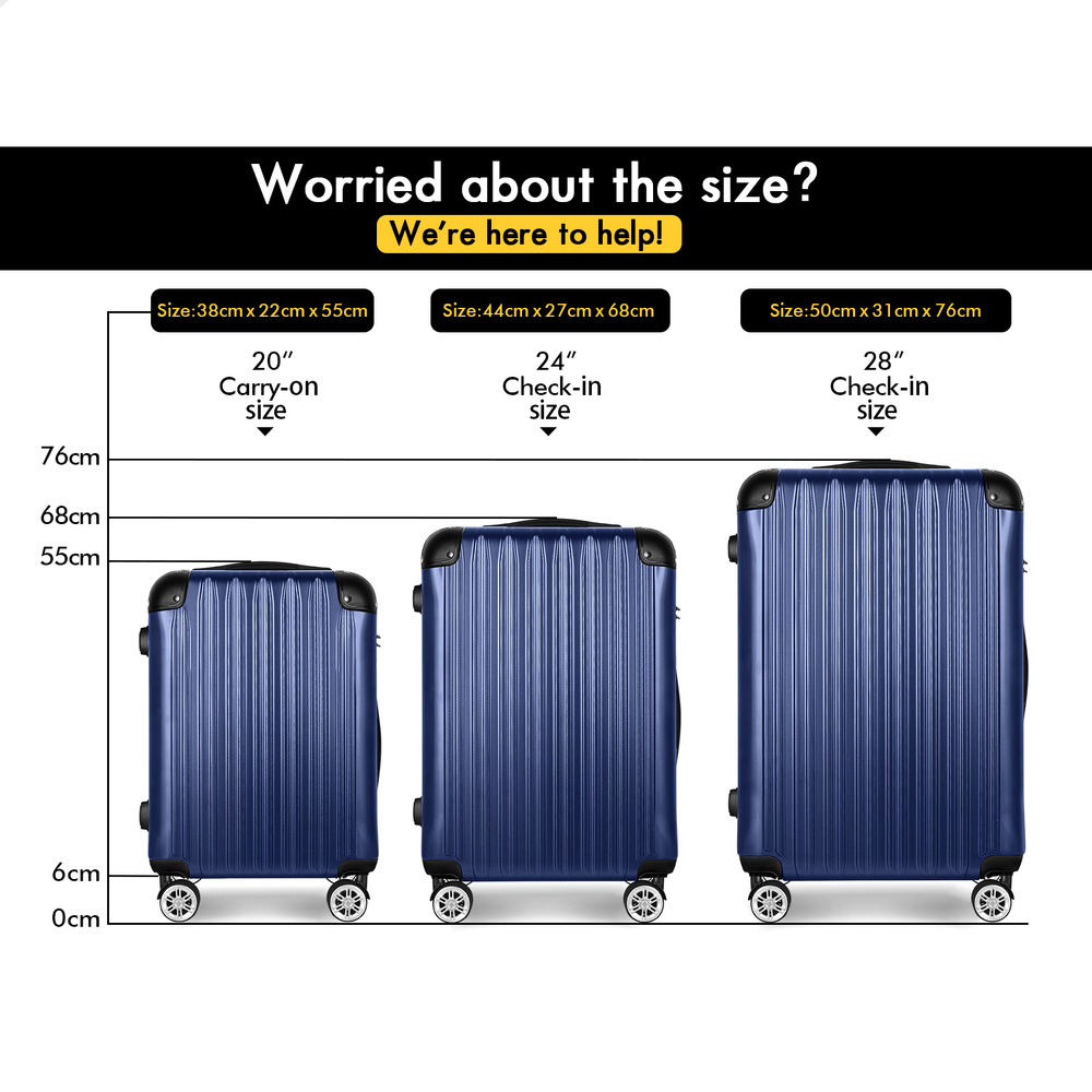 ALFORDSON Luggage 3PCS Set Suitcase Travel Trolley TSA Carry on Hard Case - Picture 72 of 254