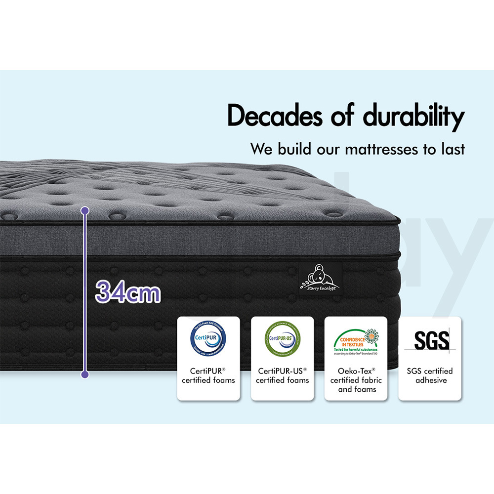 STARRY EUCALYPT Mattress Pocket Spring Latex Cool Gel Foam Queen King Single - Picture 54 of 332