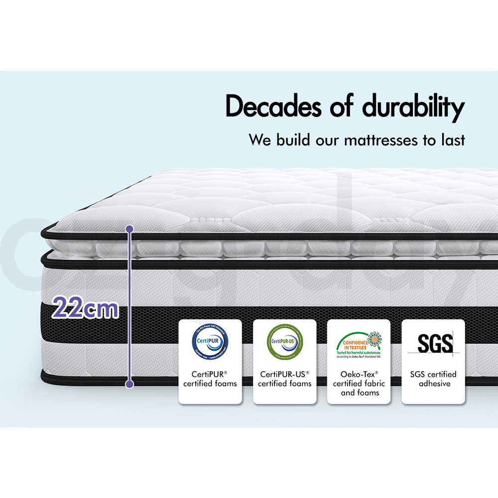 STARRY EUCALYPT Mattress Euro Top Memory Foam Bed Queen Double King Single - Picture 124 of 318