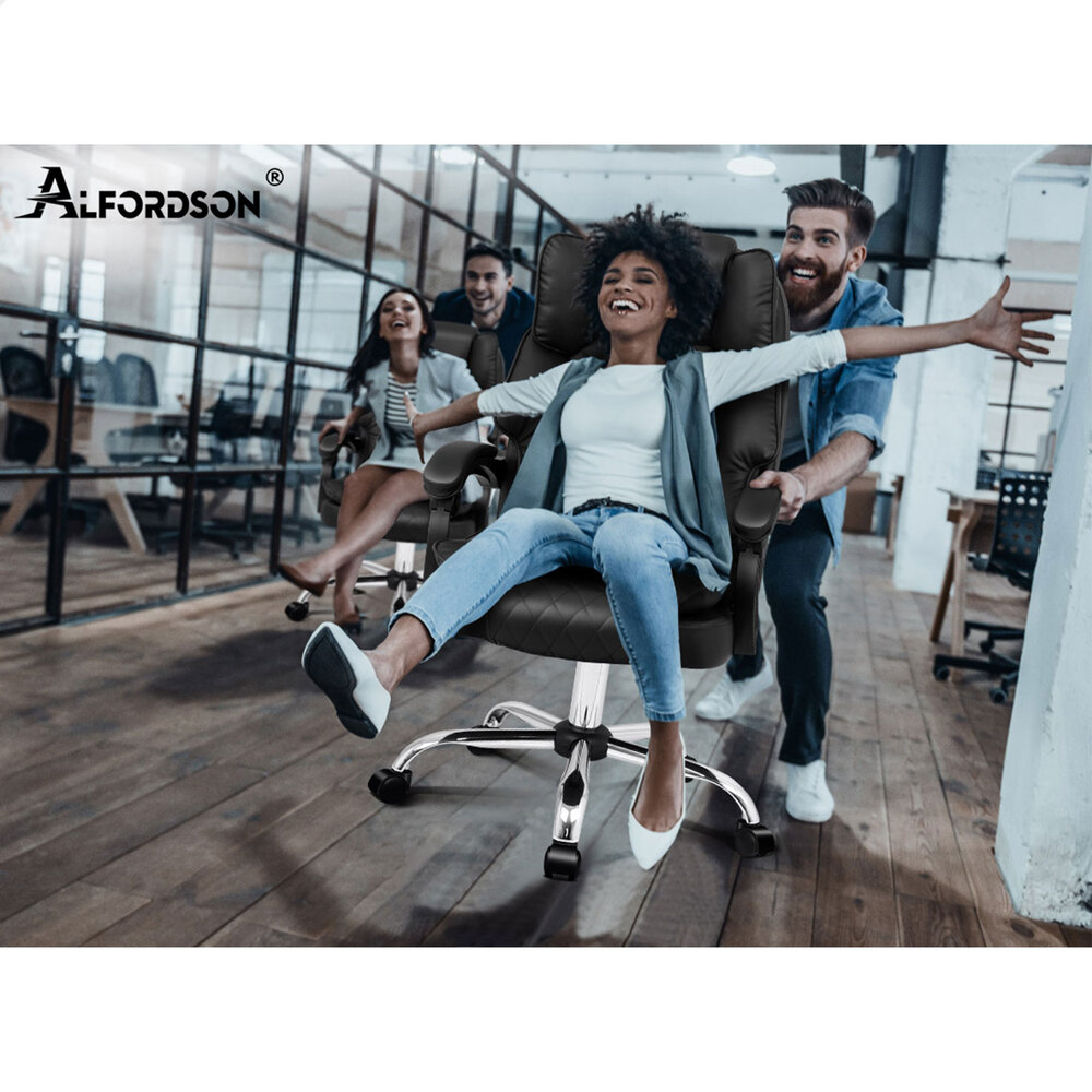 ALFORDSON Office Chair Mesh Executive Gaming Seat Leather Fabric Racing Tilt - Picture 262 of 1,188