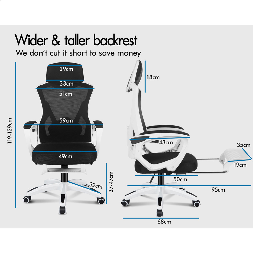 ALFORDSON Mesh Office Chair Executive Computer Fabric Seat Study Work Gaming - Picture 57 of 252
