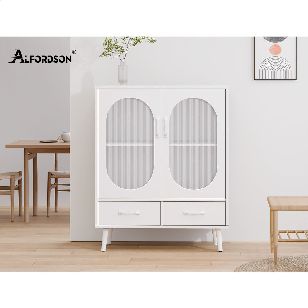 ALFORDSON Buffet Sideboard Storage Cabinet Rattan Fluted Doors Drawers Cupboard - Picture 34 of 48