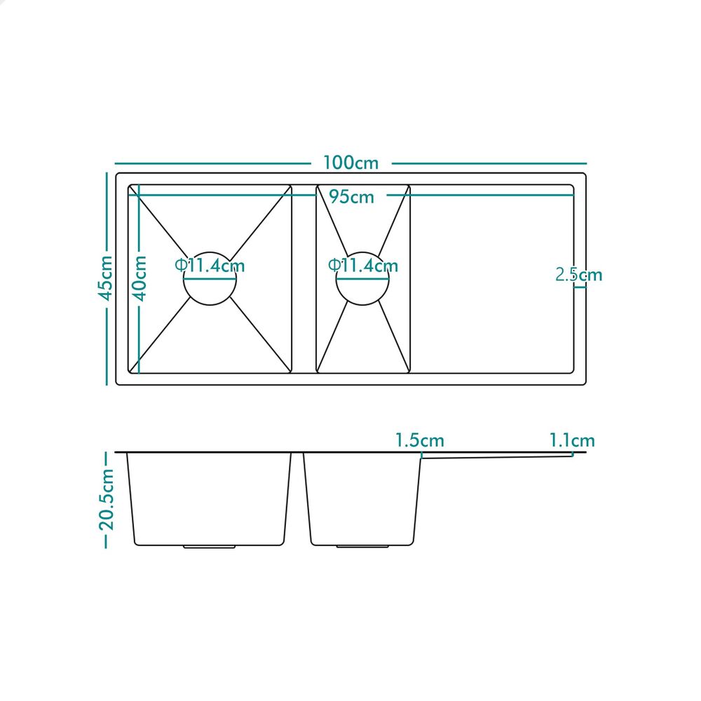 ALFORDSON Kitchen Sink Basin Stainless Steel Top Flush Under Mount Double Bowl - Picture 57 of 69