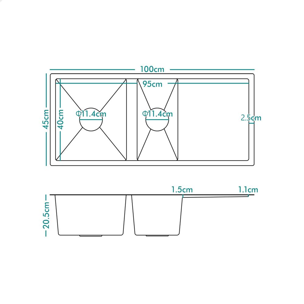 ALFORDSON Kitchen Sink Basin Stainless Steel Top Flush Under Mount Double Bowl - Picture 68 of 69