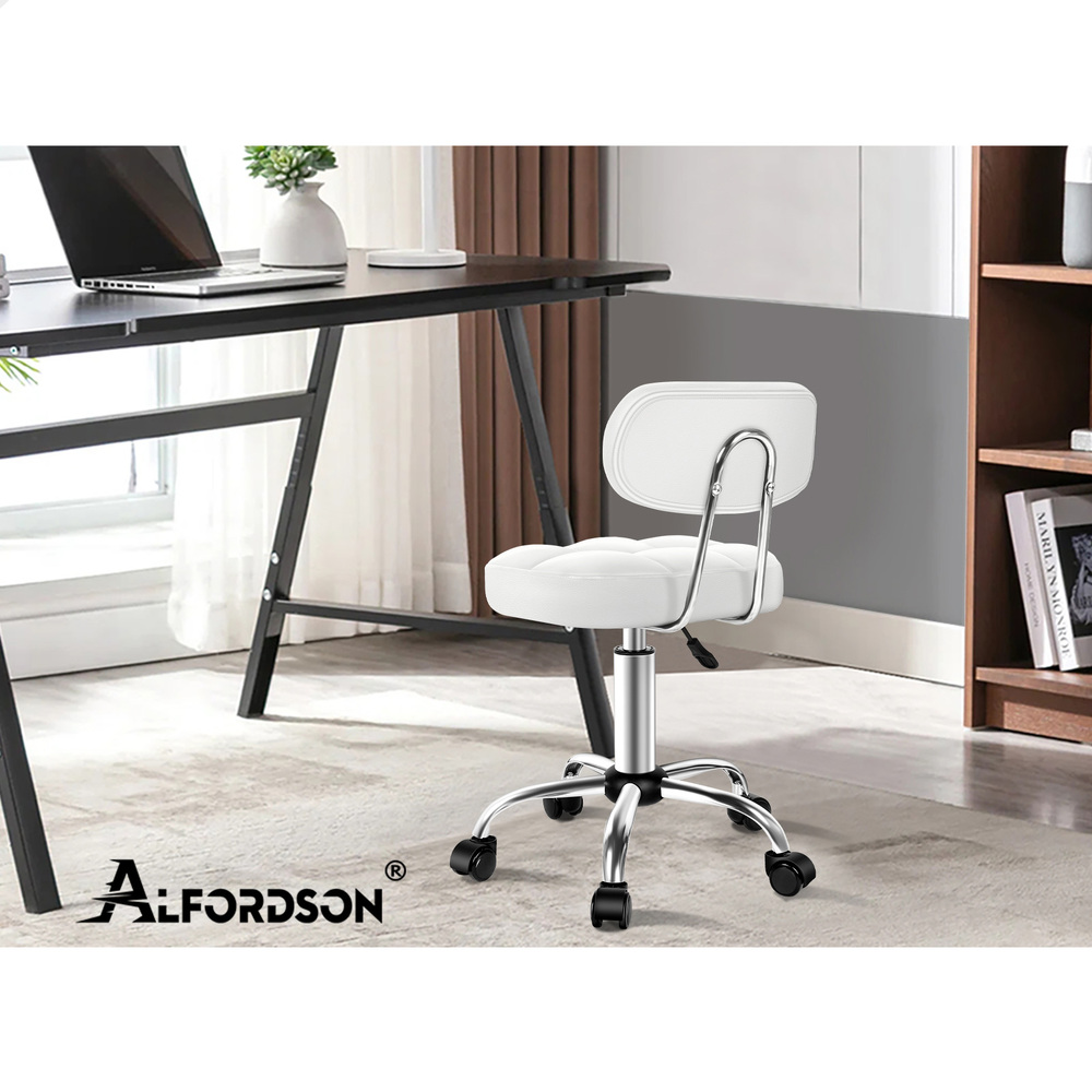 ALFORDSON Salon Stool Backrest Swivel Barber Hair Dress Leather Chair Tufan - Picture 51 of 51