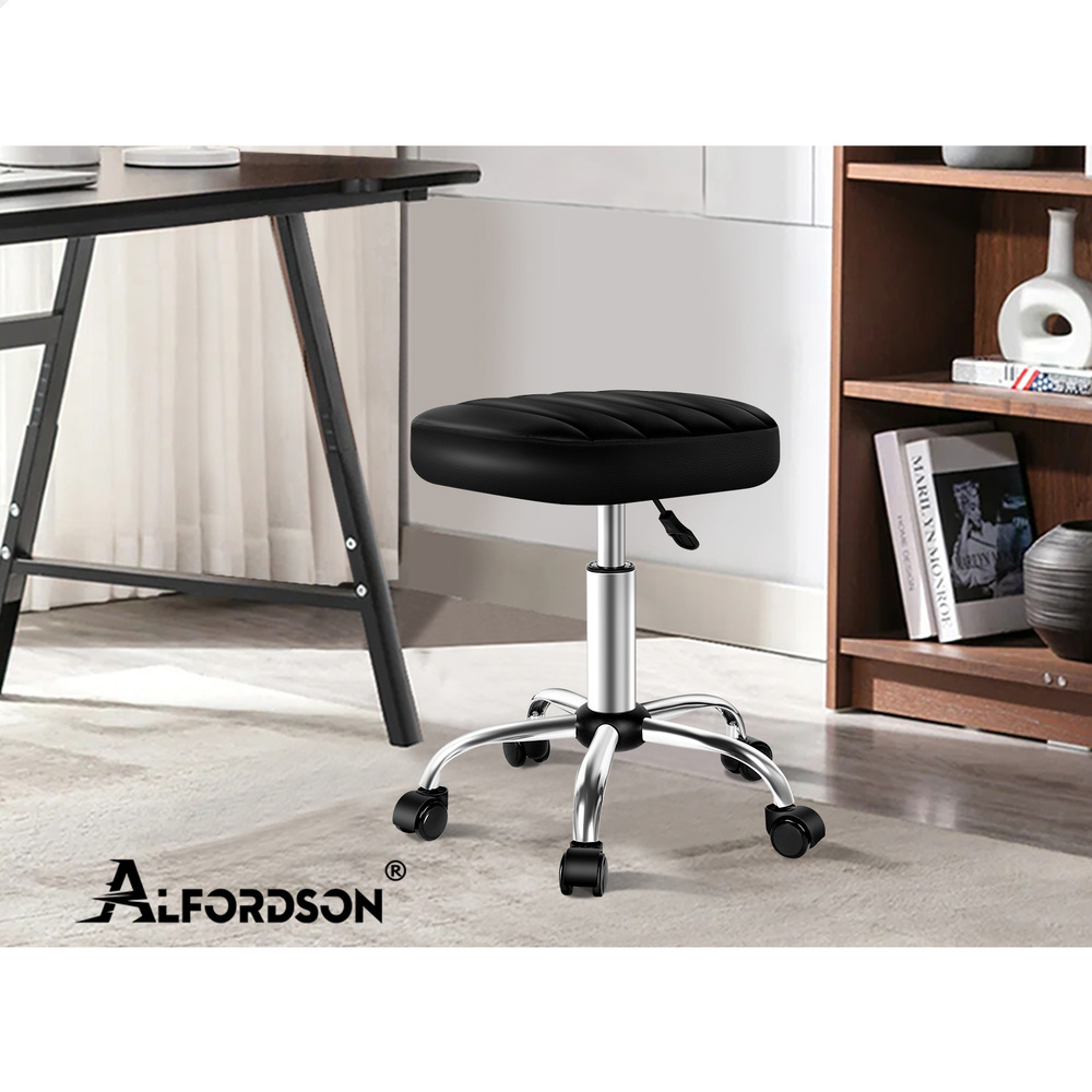 ALFORDSON Salon Stool Backrest Swivel Barber Hair Dress Leather Chair Lina - Picture 21 of 51
