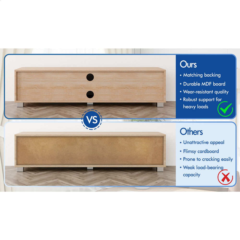 ALFORDSON TV Cabinet Entertainment Unit Stand 120cm Storage Shelf Drawers Wooden - Picture 34 of 48