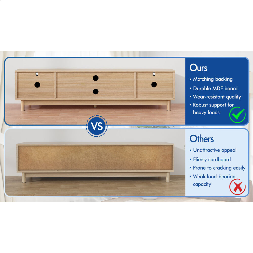 ALFORDSON Entertainment Unit TV Cabinet Stand 180cm Storage Shelves Doors - Picture 46 of 60