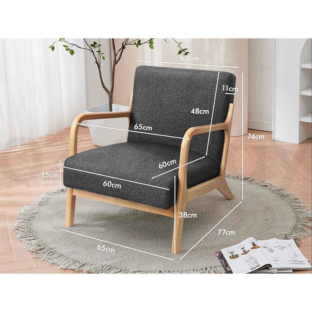 ALFORDSON 2 Seater Sofa Armchair Fabric Lounge Chair Accent Chair Loveseat Couch - Picture 22 of 84
