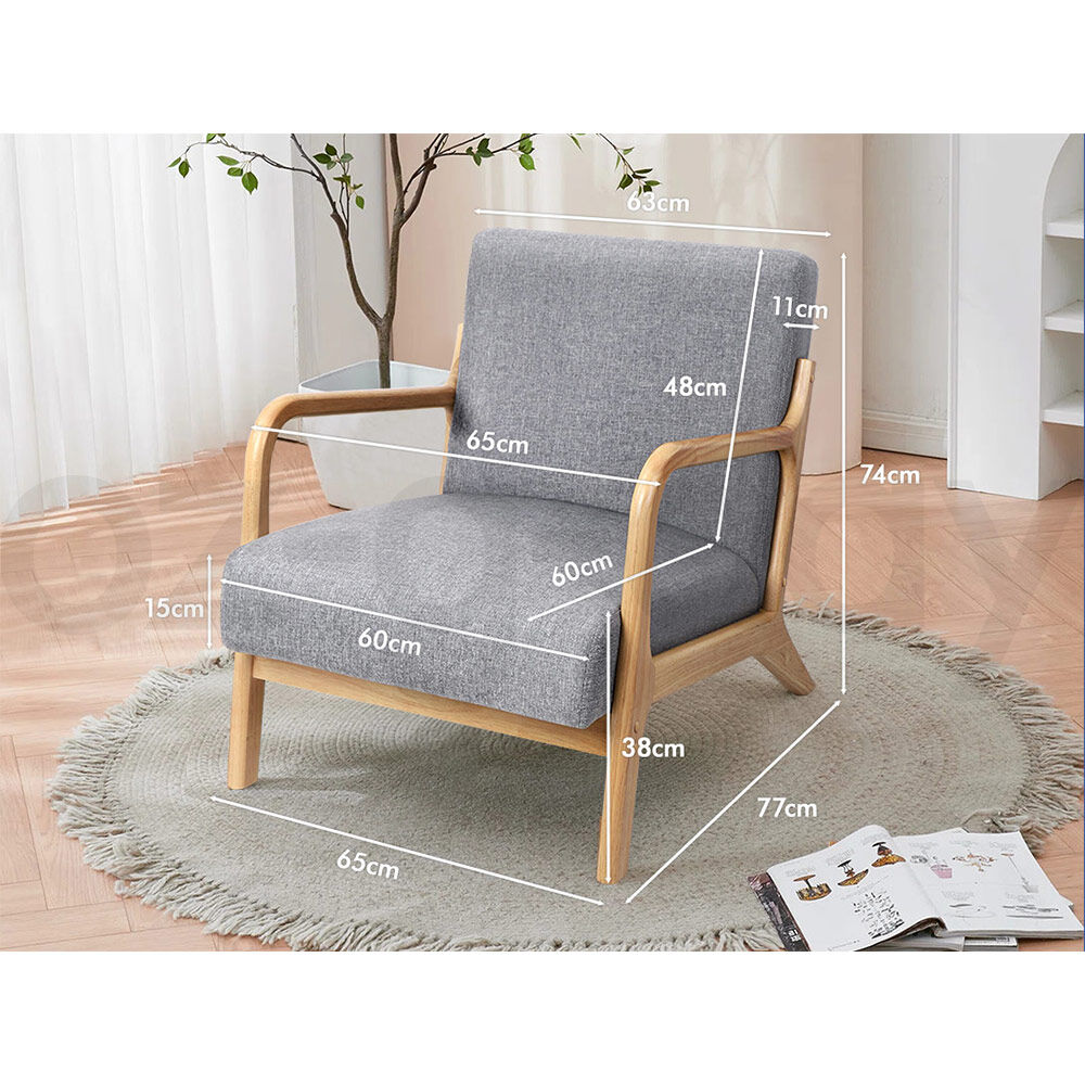ALFORDSON 2 Seater Sofa Armchair Fabric Lounge Chair Accent Chair Loveseat Couch - Picture 34 of 84