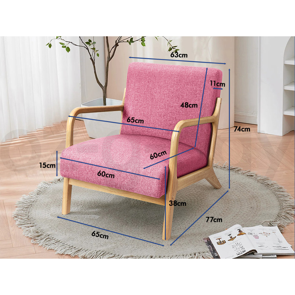 ALFORDSON 2 Seater Sofa Armchair Fabric Lounge Chair Accent Chair Loveseat Couch - Picture 46 of 84