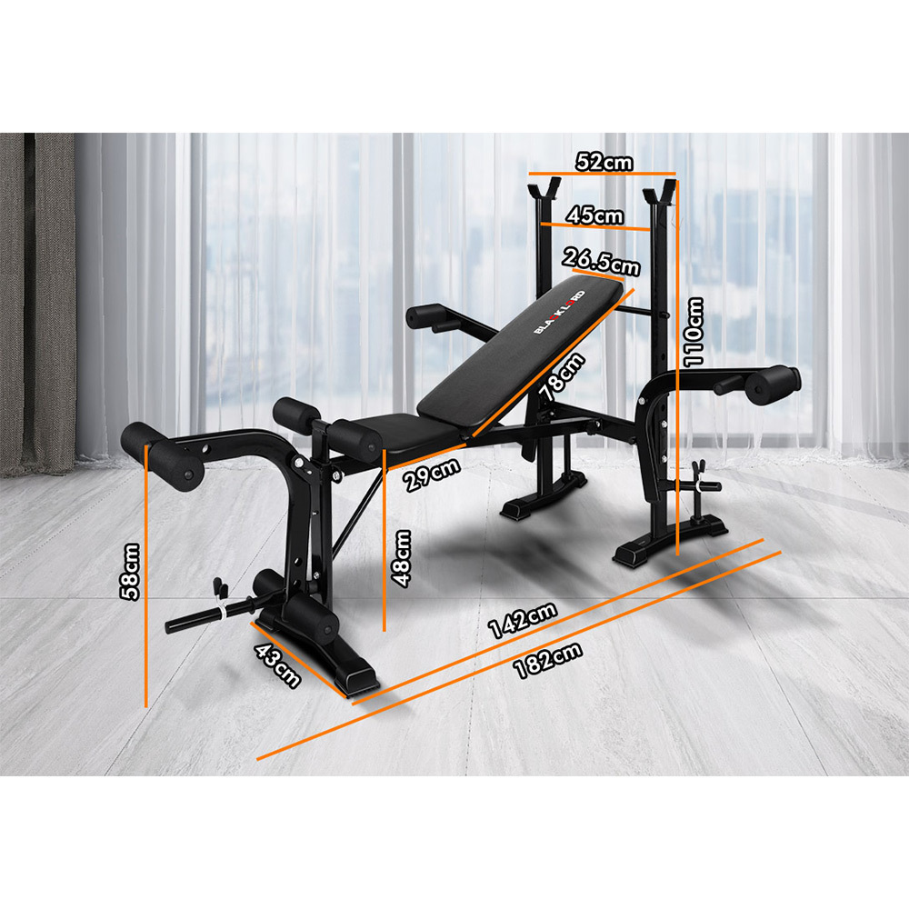 BLACK LORD Weight Bench 8in1 Press Multi Station Fitness Home Gym