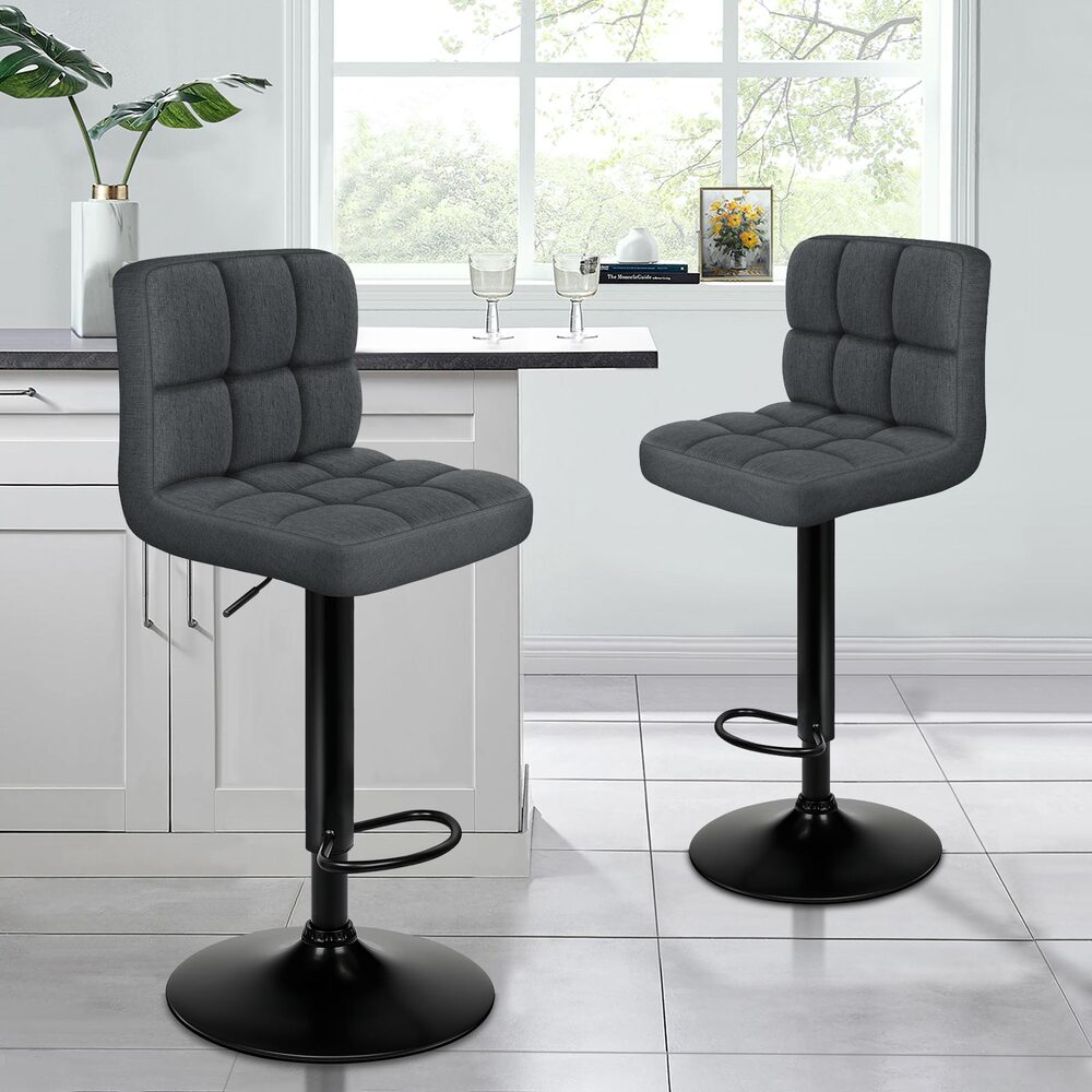 ALFORDSON Bar Stools Ralph Kitchen Swivel Chair Gas Lift Leather/Fabric x2/x4 - Picture 99 of 146