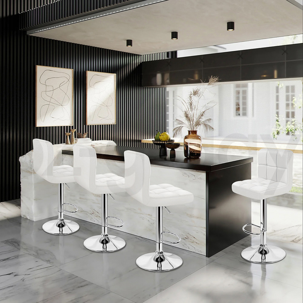 ALFORDSON Bar Stools Kitchen Swivel Dining Chairs Gas Lift Leather/Fabric - Picture 479 of 1,456