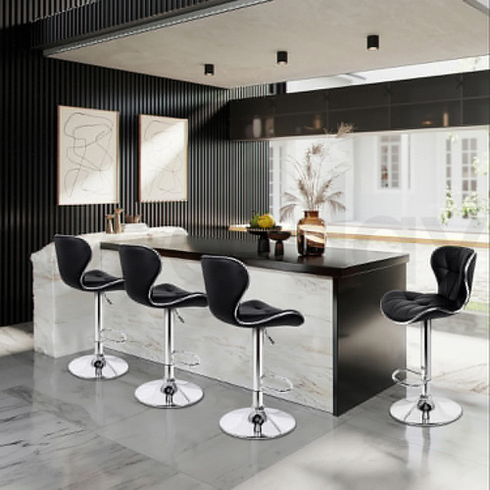 ALFORDSON Bar Stools Luna Kitchen Swivel Chair Gas Lift Leather x2/x4 - Picture 39 of 122