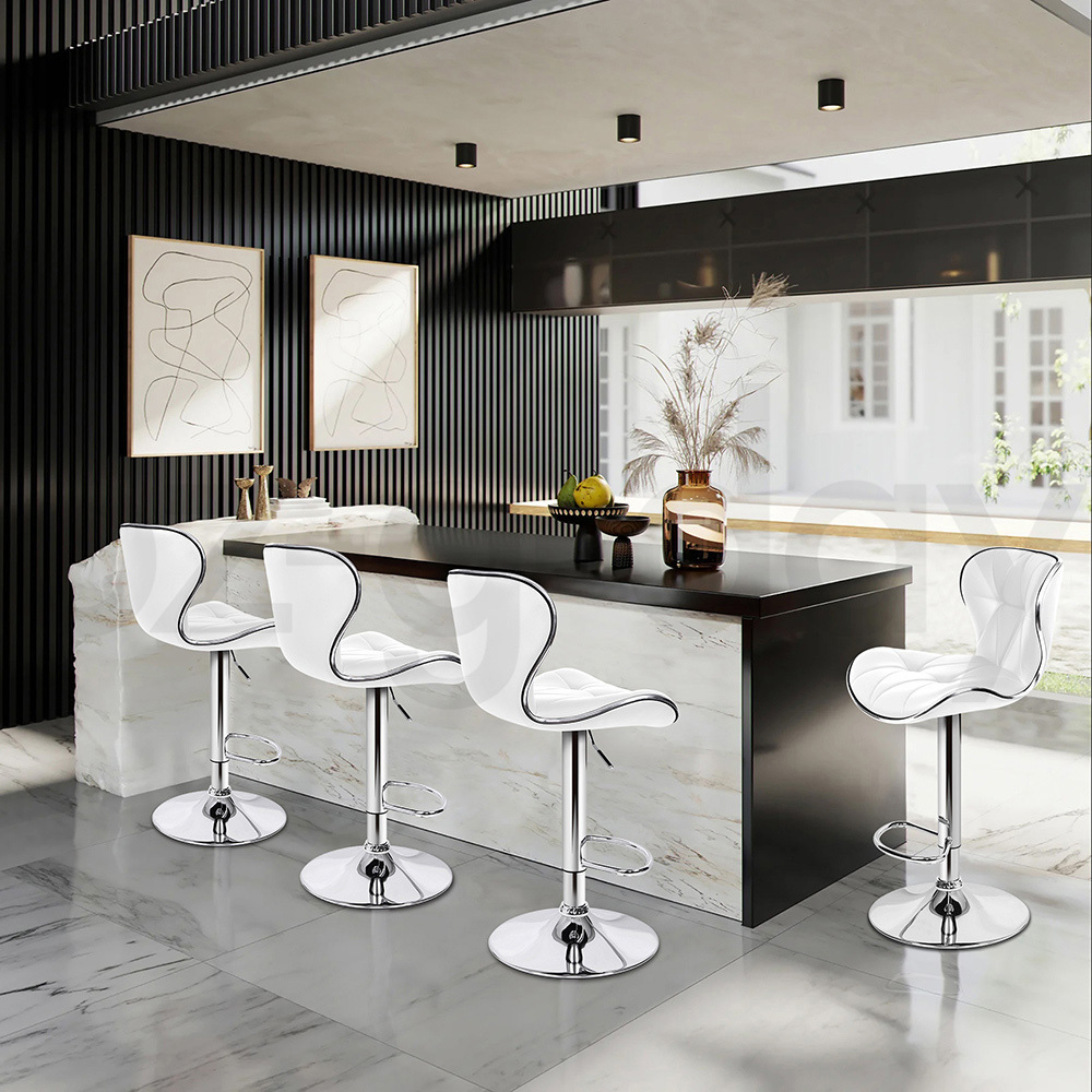 ALFORDSON Bar Stools Luna Kitchen Swivel Chair Gas Lift Leather x2/x4 - Picture 87 of 122