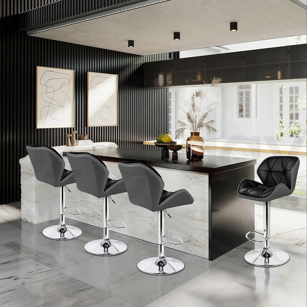 ALFORDSON Bar Stools Willa Kitchen Swivel Chair Gas Lift Leather Seat x2/x4 - Picture 39 of 194
