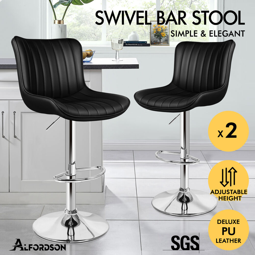 ALFORDSON Bar Stools Kitchen Swivel Dining Chairs Gas Lift Leather/Fabric - Picture 321 of 1,456