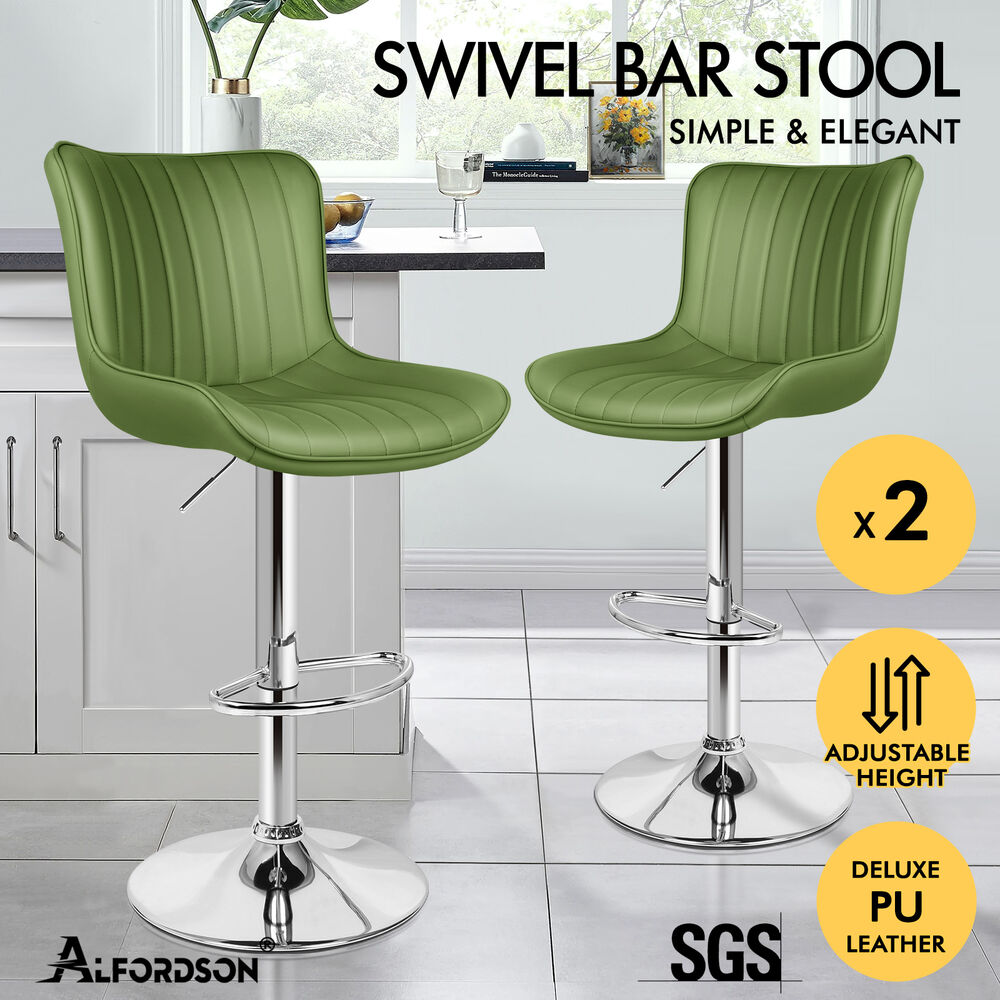 ALFORDSON Bar Stools Kitchen Swivel Dining Chairs Gas Lift Leather/Fabric - Picture 521 of 1,477