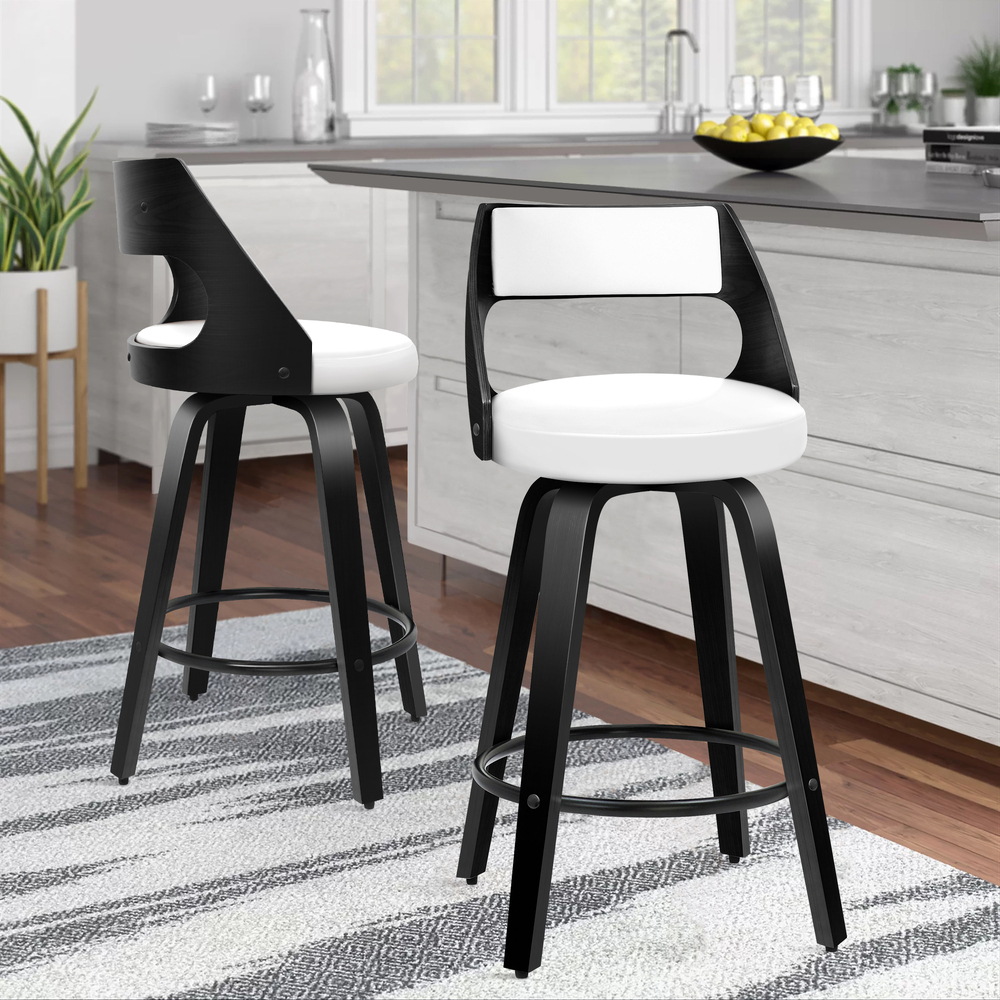 ALFORDSON Kitchen Bar Stools Wooden Swivel Leather Metal Dining Chair x2/x4 - Picture 153 of 1,020