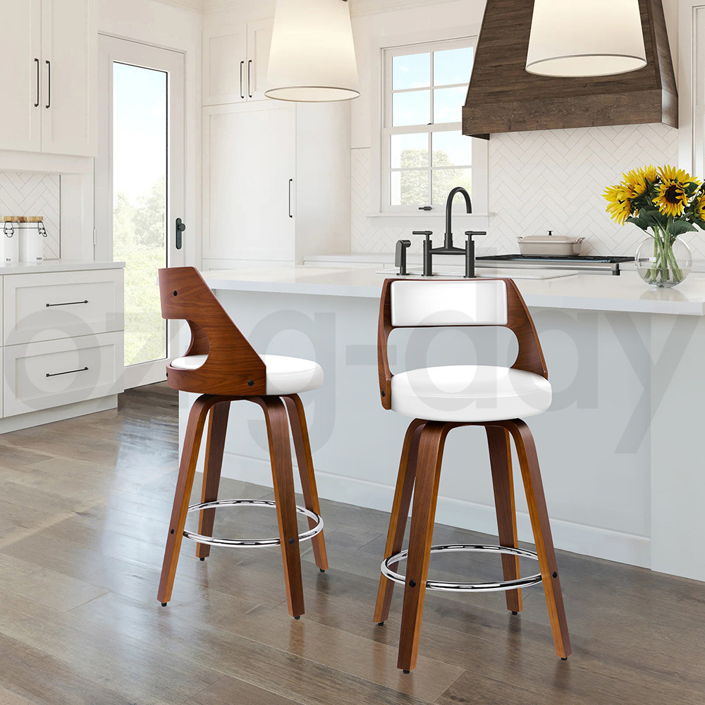 ALFORDSON Bar Stools Kitchen Swivel Gas Lift Wooden Dining Chairs x1/x2/x4 - Picture 469 of 1,152