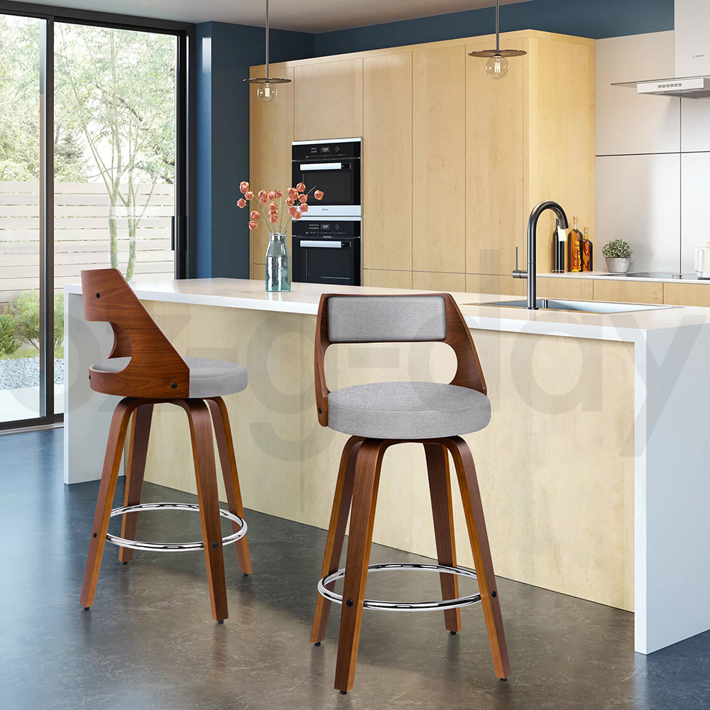 ALFORDSON Bar Stools Kitchen Swivel Gas Lift Wooden Dining Chairs x1/x2/x4 - Picture 709 of 1,152