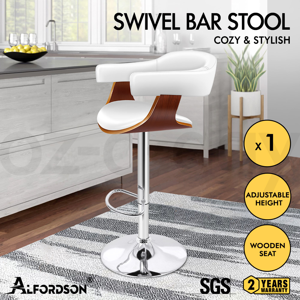 ALFORDSON Kitchen Bar Stools Wooden Swivel Leather Metal Dining Chair x2/x4 - Picture 105 of 1,020