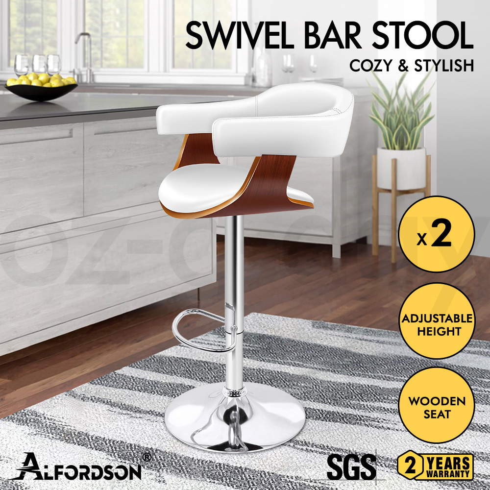 ALFORDSON Kitchen Bar Stools Wooden Swivel Leather Metal Dining Chair x2/x4 - Picture 113 of 1,020
