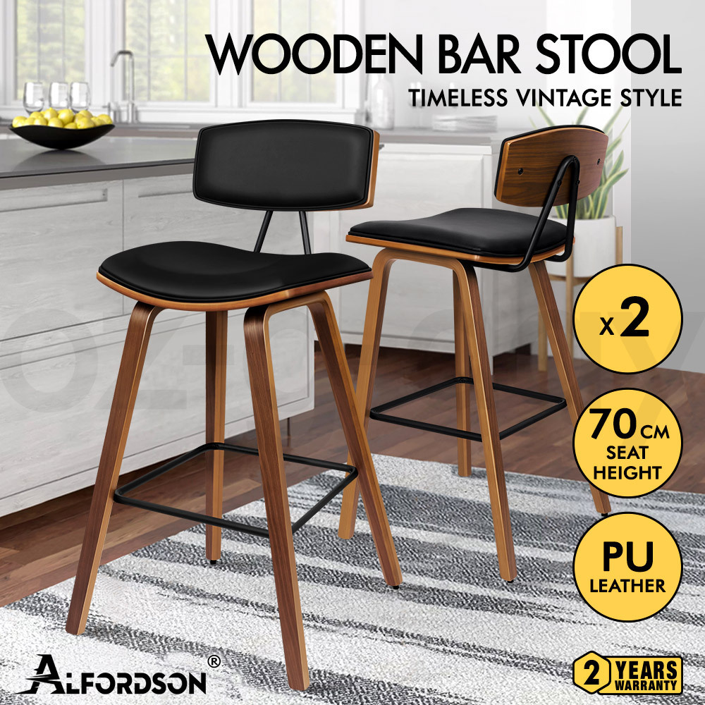 ALFORDSON Kitchen Bar Stools Wooden Swivel Leather Metal Dining Chair x2/x4 - Picture 909 of 1,020