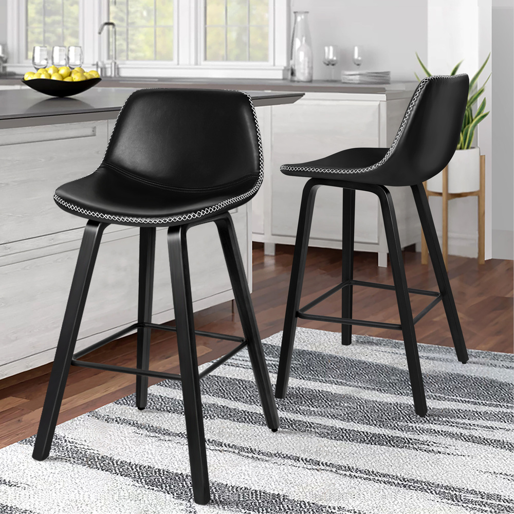 ALFORDSON Kitchen Bar Stools Wooden Swivel Leather Metal Dining Chair x2/x4 - Picture 9 of 1,020