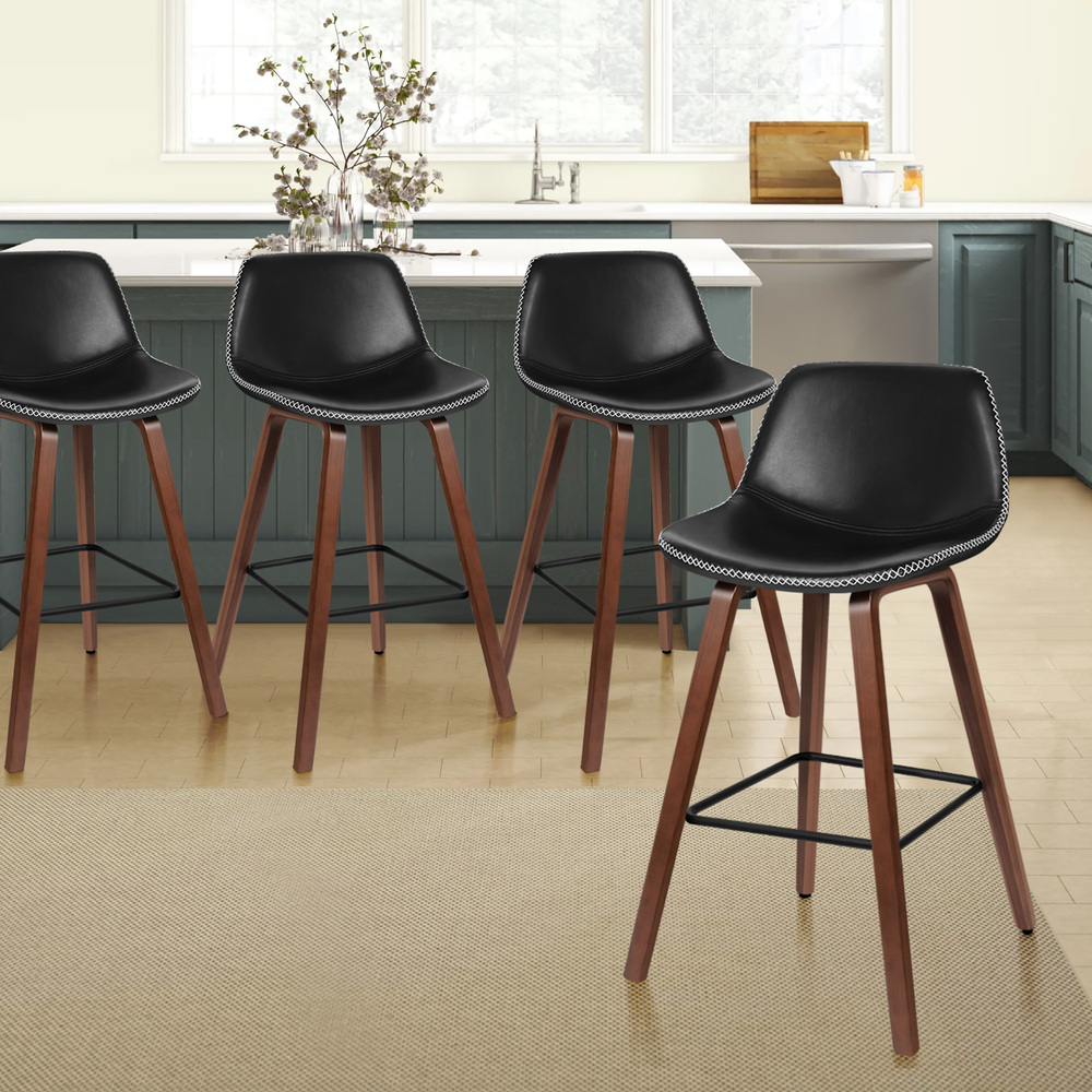 ALFORDSON Kitchen Bar Stools Wooden Swivel Leather Metal Dining Chair x2/x4 - Picture 33 of 1,020