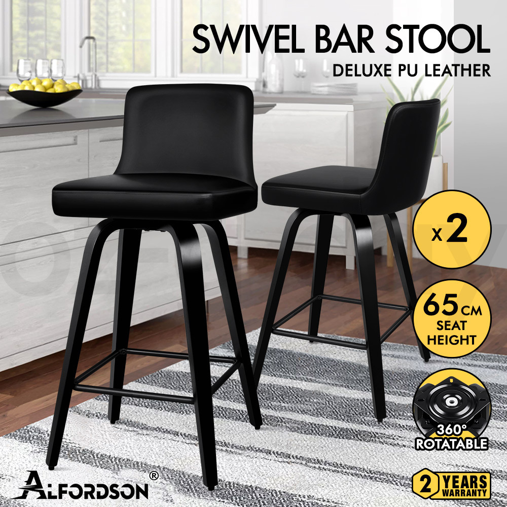 ALFORDSON Kitchen Bar Stools Wooden Swivel Leather Metal Dining Chair x2/x4 - Picture 321 of 1,020