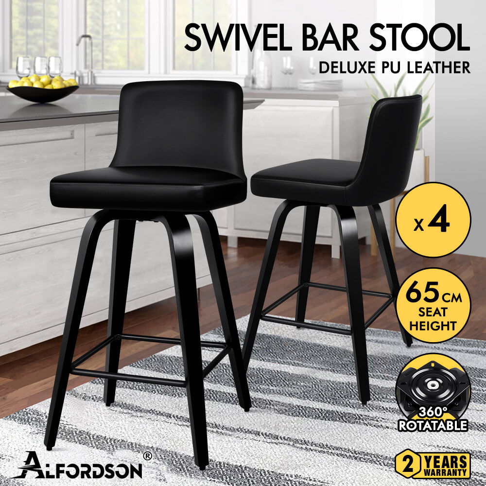 ALFORDSON Swivel Bar Stools Bailey Kitchen Wooden Dining Chair 2x/4x - Picture 13 of 38