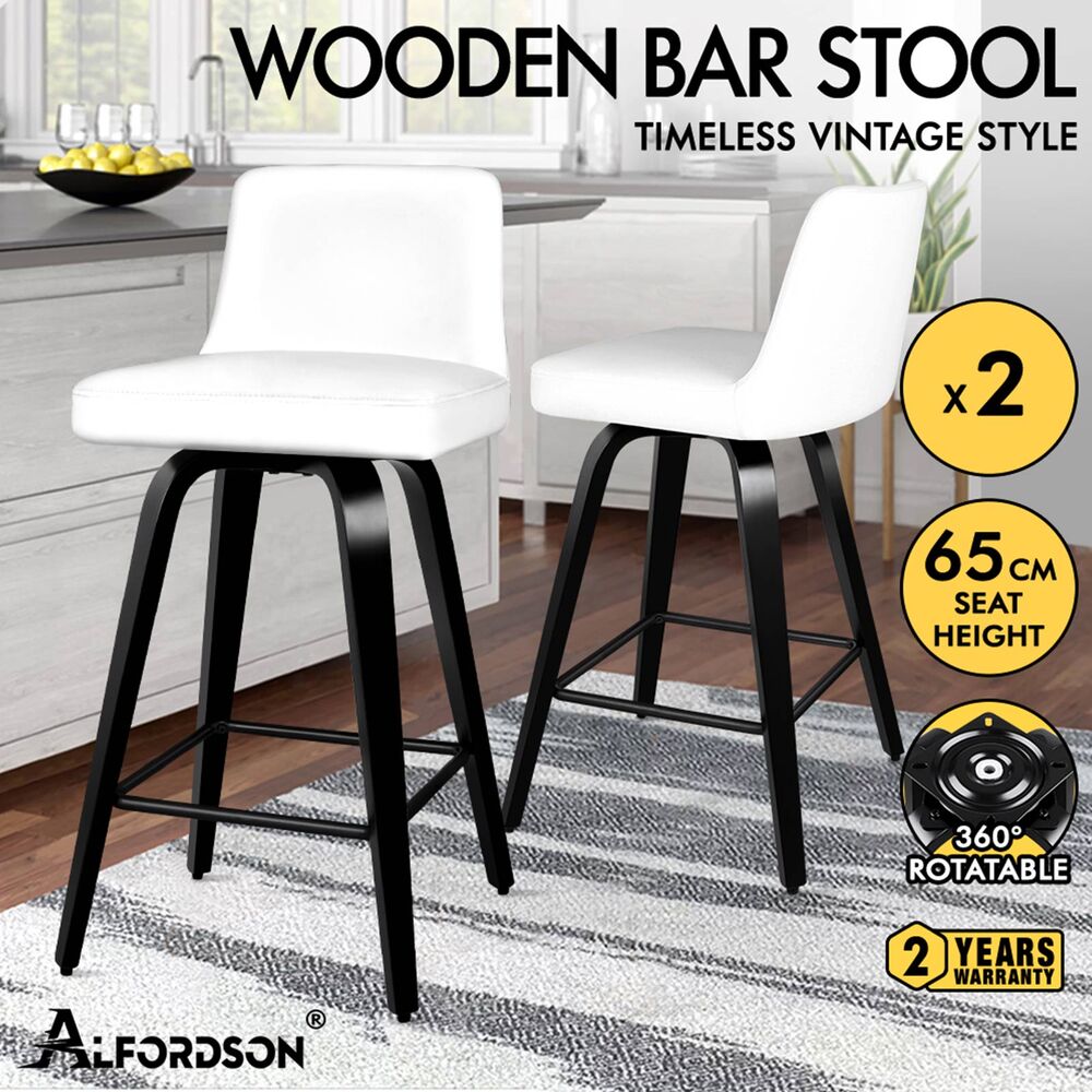 ALFORDSON Swivel Bar Stools Bailey Kitchen Wooden Dining Chair 2x/4x - Picture 15 of 38