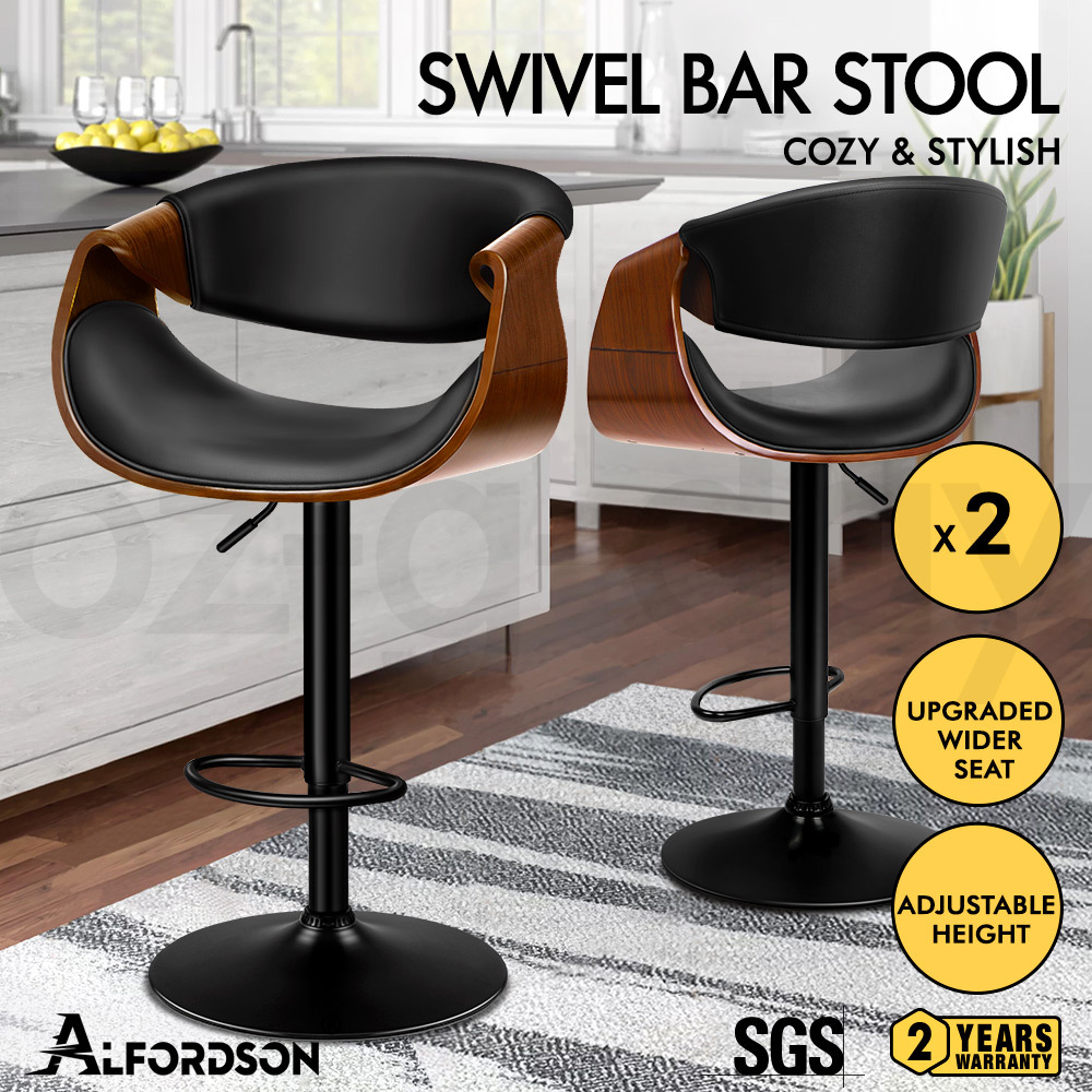 ALFORDSON Kitchen Bar Stools Wooden Swivel Leather Metal Dining Chair x2/x4 - Picture 305 of 1,020