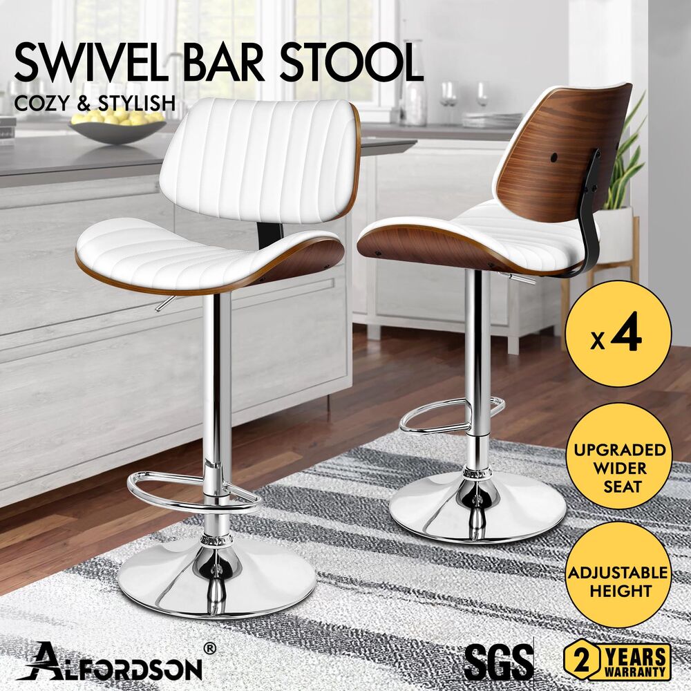 ALFORDSON Bar Stools Kitchen Swivel Dining Chairs Gas Lift Leather/Fabric - Picture 1,125 of 1,456