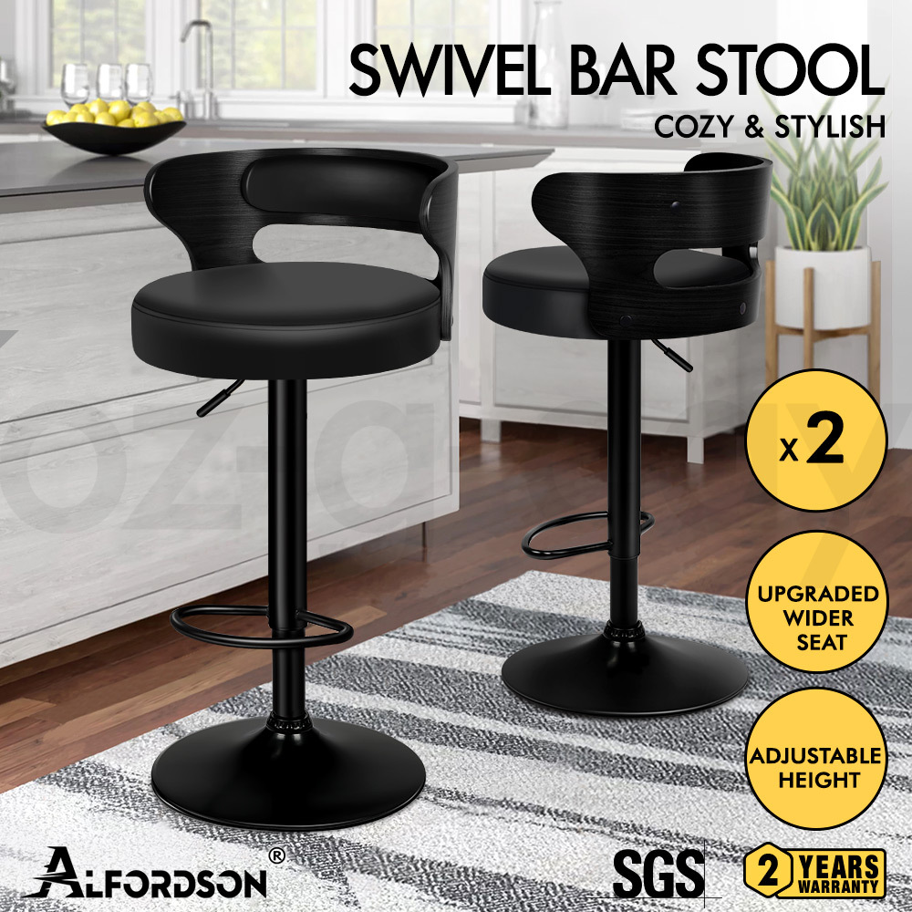 ALFORDSON Kitchen Bar Stools Wooden Swivel Leather Metal Dining Chair x2/x4 - Picture 401 of 1,020